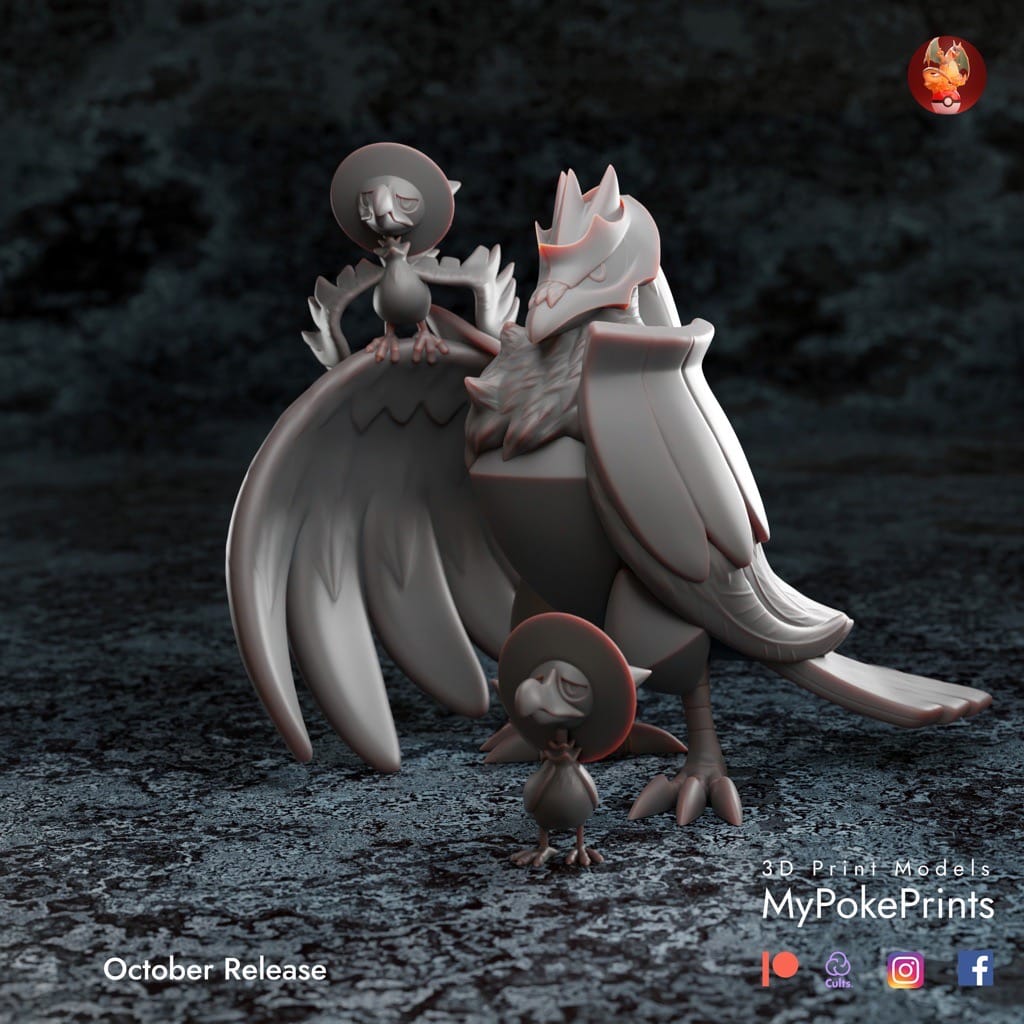 P站图纸印象馆 口袋妖怪 钢铠鸦和黑暗鸦 口袋妖怪 钢铠鸦和黑暗鸦