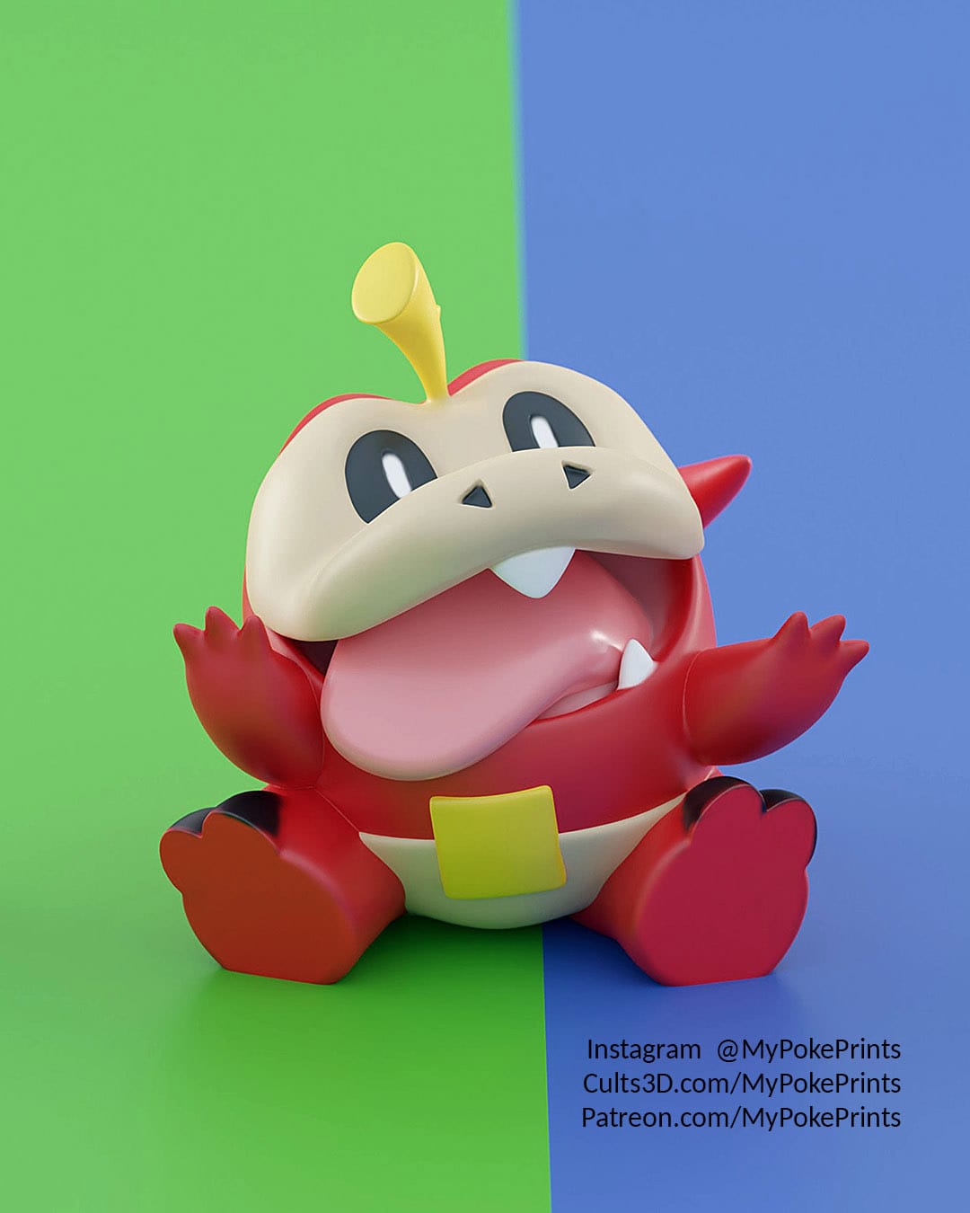 P站图纸印象馆 口袋妖怪 呆火鳄 口袋妖怪 呆火鳄