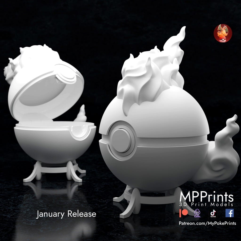 P站图纸印象馆 口袋妖怪 火焰鸟精灵球 口袋妖怪 火焰鸟精灵球