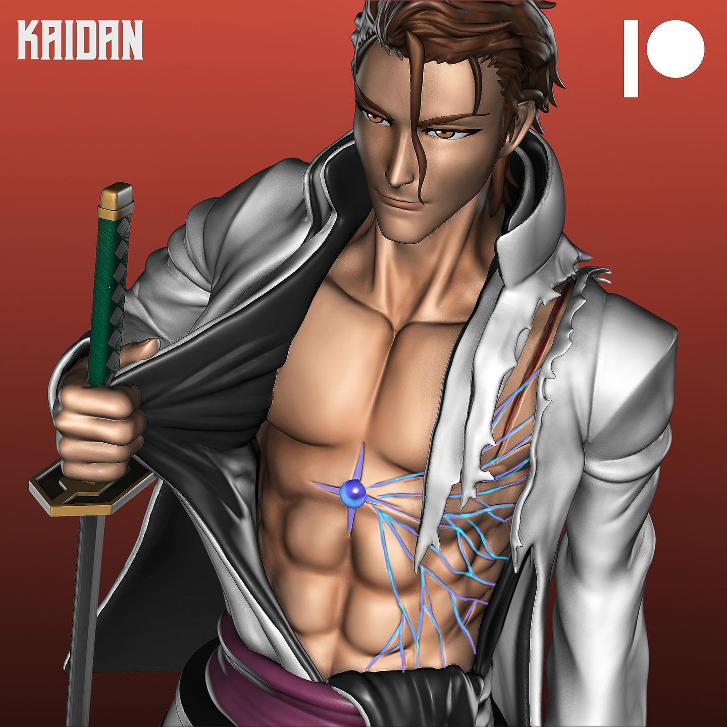 P站图纸印象馆 Kaidan 死神爱染砂助半身像 Kaidan 死神爱染砂助半身像