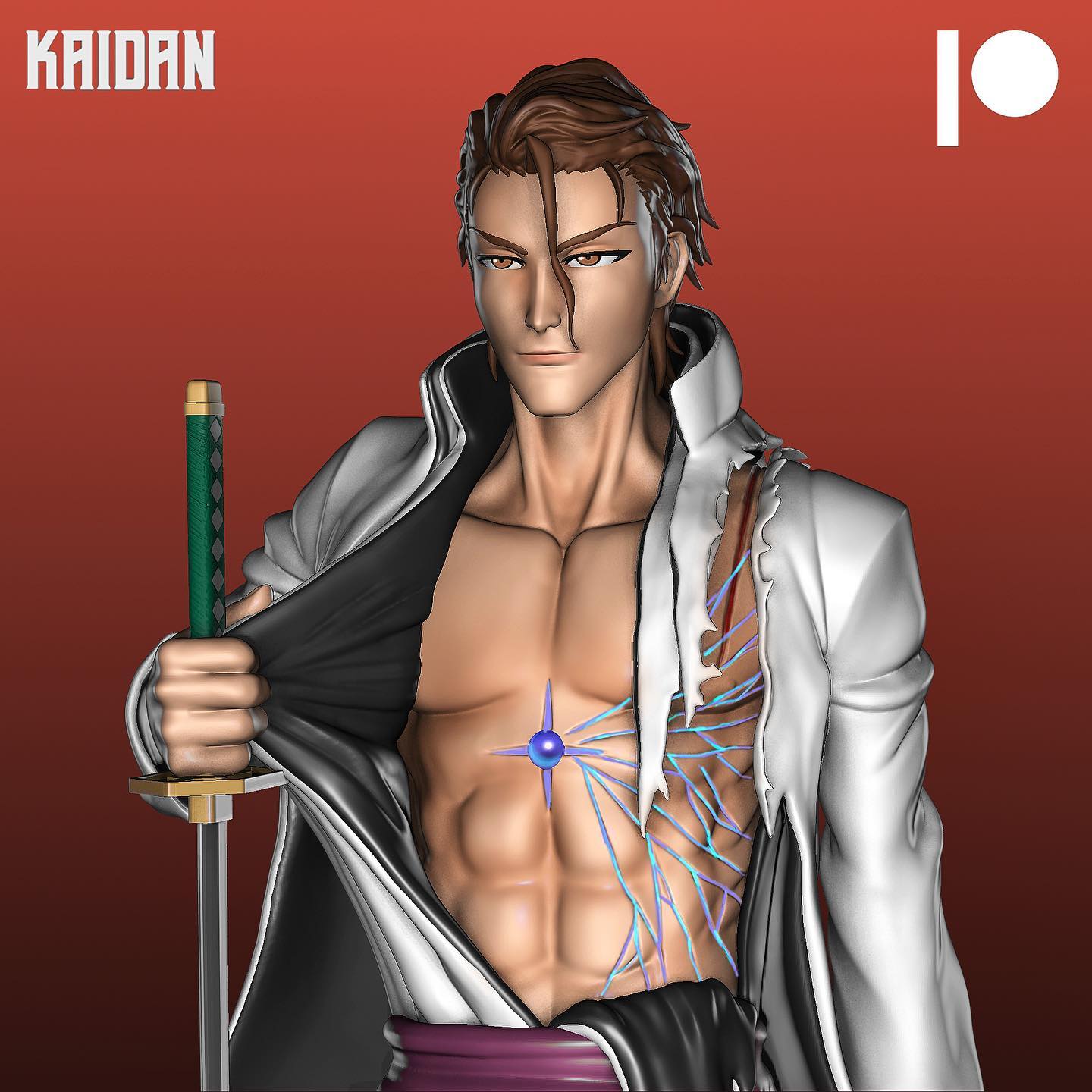 P站图纸印象馆 Kaidan 死神爱染砂助半身像 Kaidan 死神爱染砂助半身像