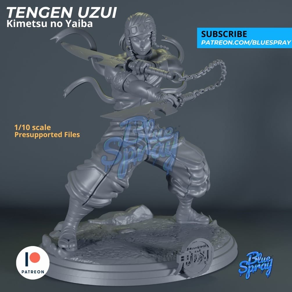 P站图纸印象馆 Blue Spray 鬼灭之刃 音柱·宇髓天元 Blue Spray 鬼灭之刃 音柱·宇髓天元