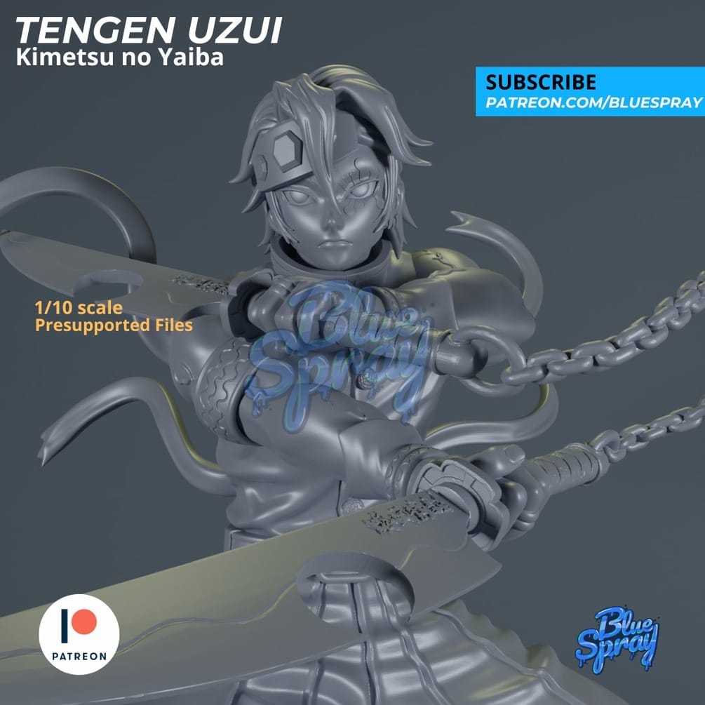 P站图纸印象馆 Blue Spray 鬼灭之刃 音柱·宇髓天元 Blue Spray 鬼灭之刃 音柱·宇髓天元