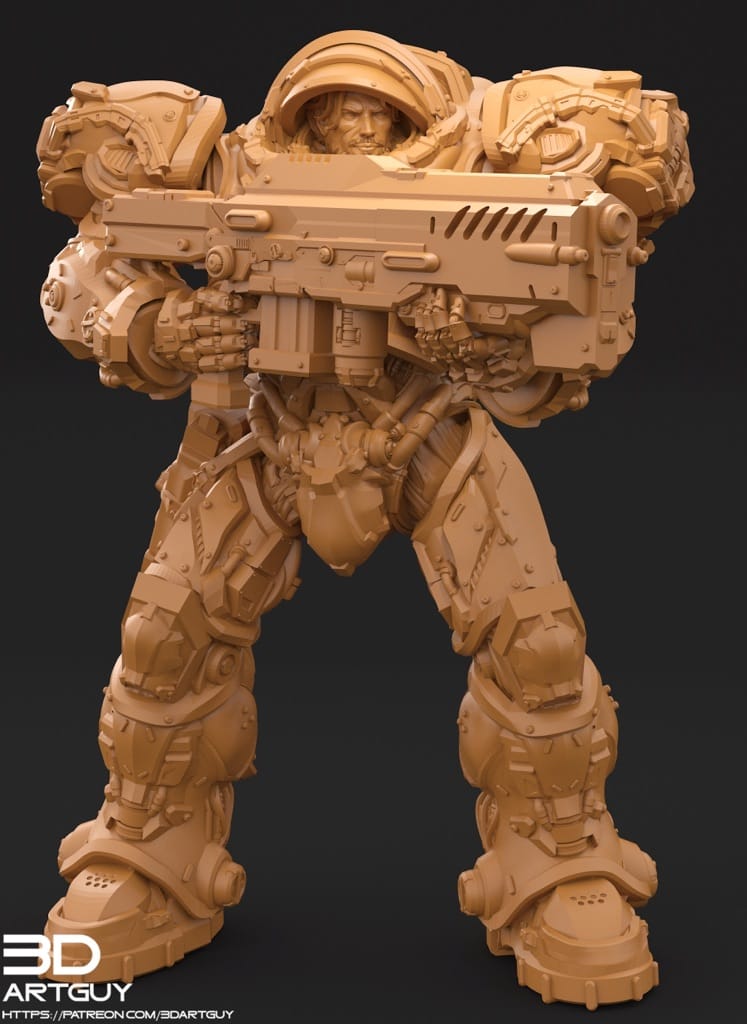 P站图纸印象馆 3DArtGuy 星际争霸 机枪兵 3DArtGuy 星际争霸 机枪兵