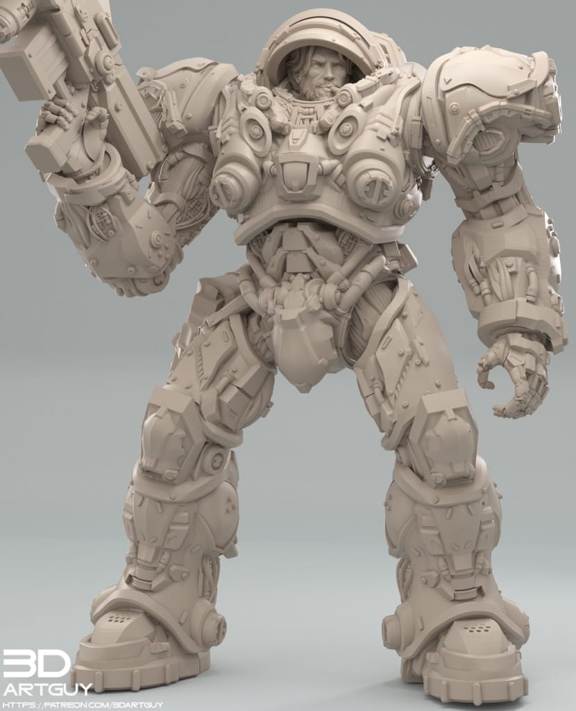 P站图纸印象馆 3DArtGuy 星际争霸 机枪兵 3DArtGuy 星际争霸 机枪兵