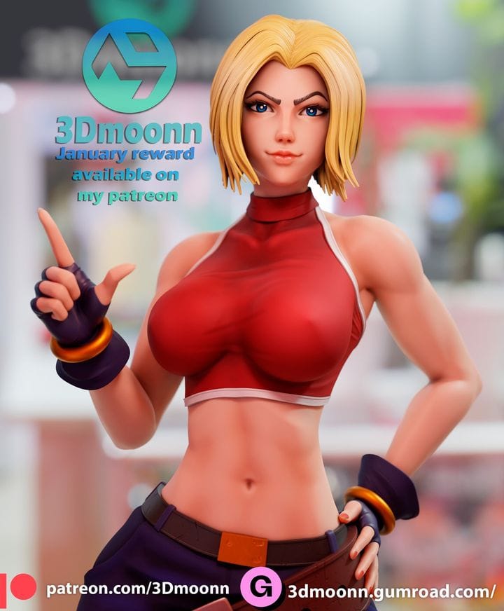 P站图纸印象馆 3Dmoonn KOF 拳皇 布鲁·玛丽 3Dmoonn KOF 拳皇 布鲁·玛丽
