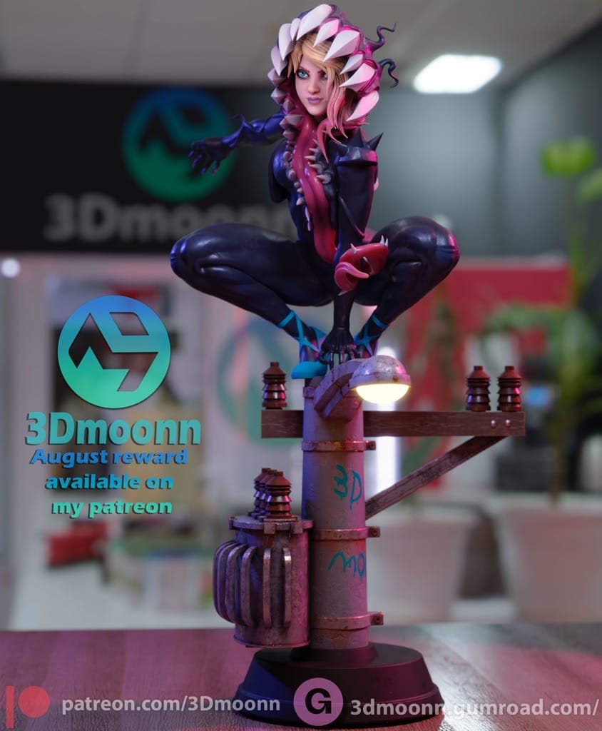 P站图纸印象馆 3Dmoonn 漫威 蜘蛛格温 3Dmoonn 漫威 蜘蛛格温