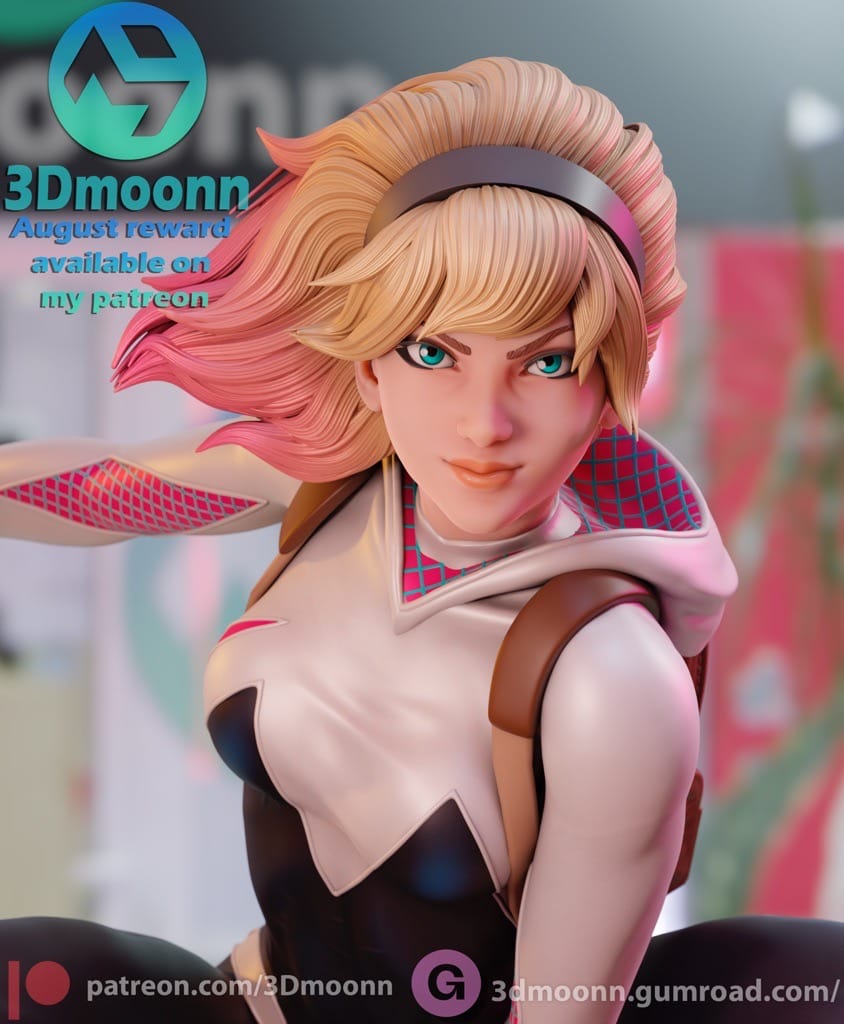 P站图纸印象馆 3Dmoonn 漫威 蜘蛛格温 3Dmoonn 漫威 蜘蛛格温