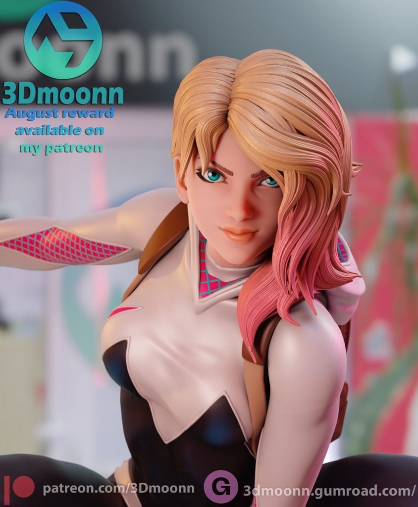 P站图纸印象馆 3Dmoonn 漫威 蜘蛛格温 3Dmoonn 漫威 蜘蛛格温