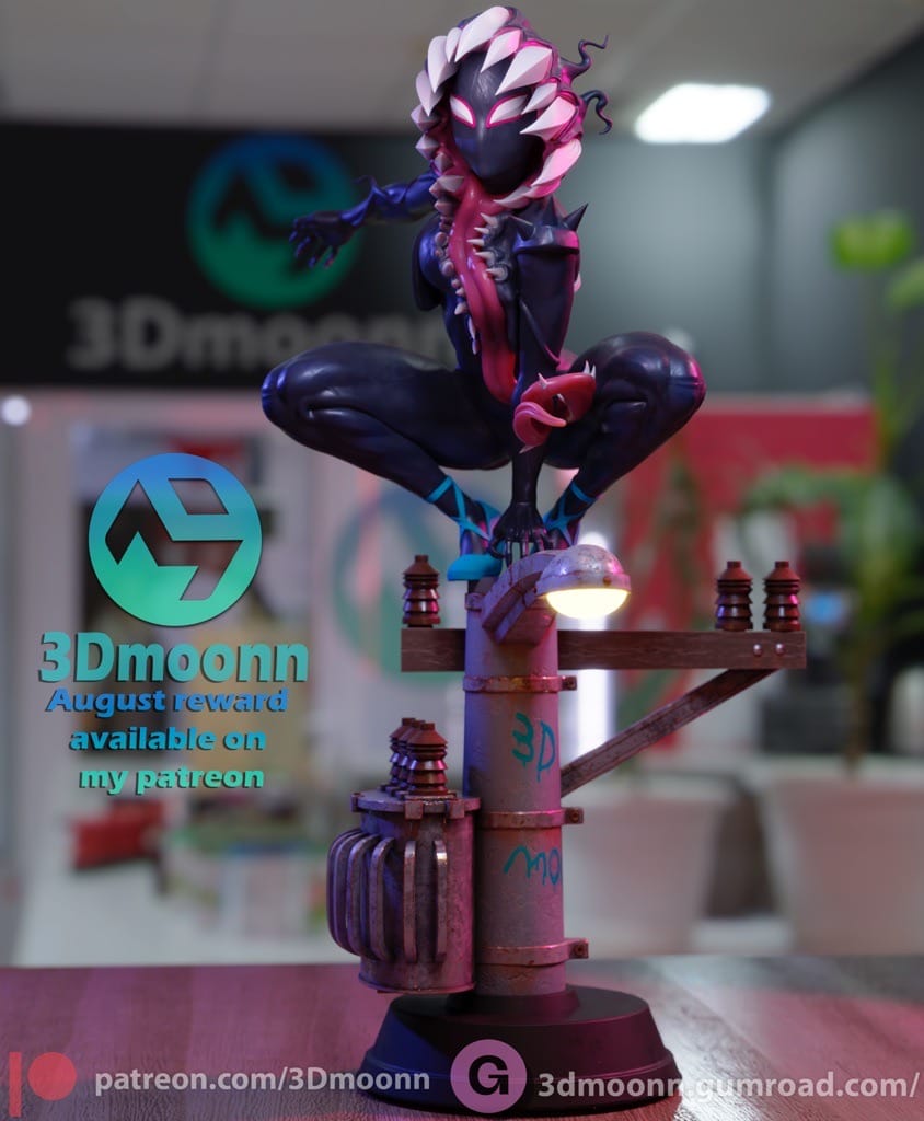 P站图纸印象馆 3Dmoonn 漫威 蜘蛛格温 3Dmoonn 漫威 蜘蛛格温