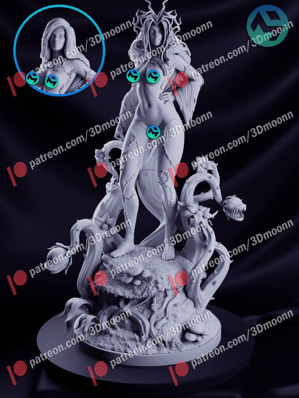 P站图纸印象馆 3Dmoonn DC漫画 毒藤女 3Dmoonn DC漫画 毒藤女