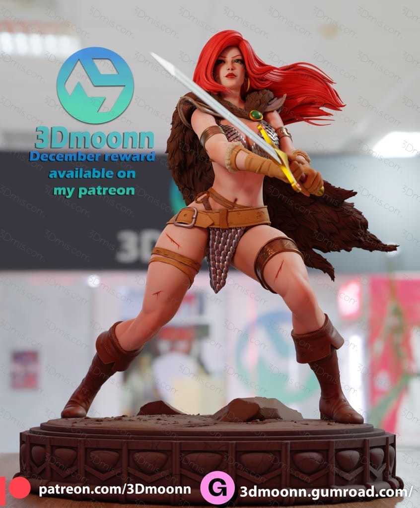 3Dmoonn 女王神剑 红色索尼娅