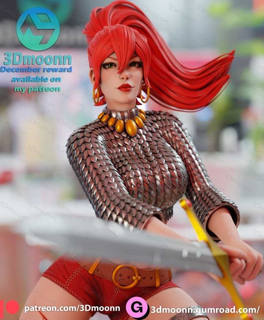 3Dmoonn 女王神剑 红色索尼娅