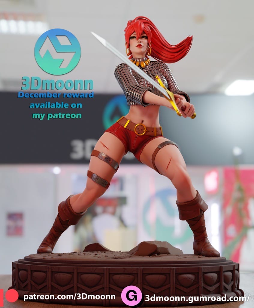 P站图纸印象馆 3Dmoonn 女王神剑 红色索尼娅 3Dmoonn 女王神剑 红色索尼娅