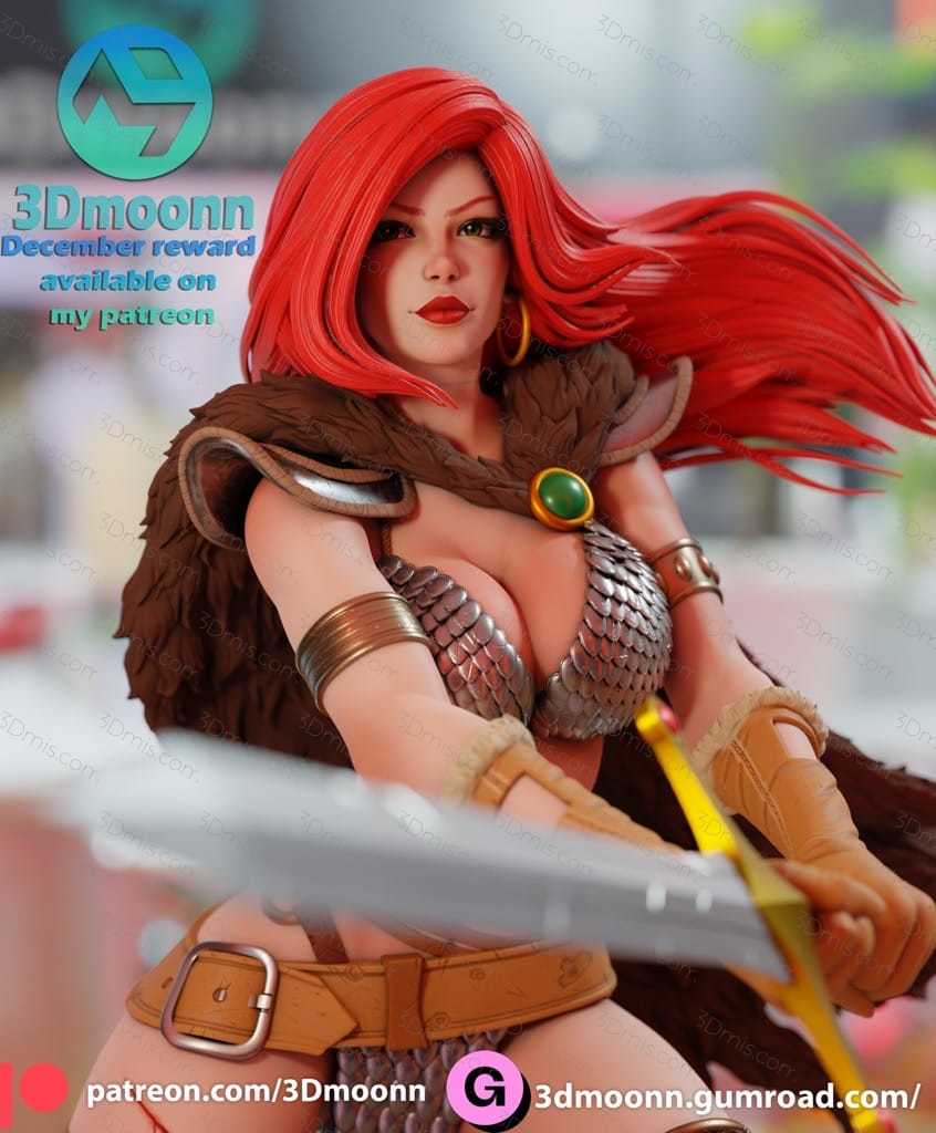 3Dmoonn 女王神剑 红色索尼娅