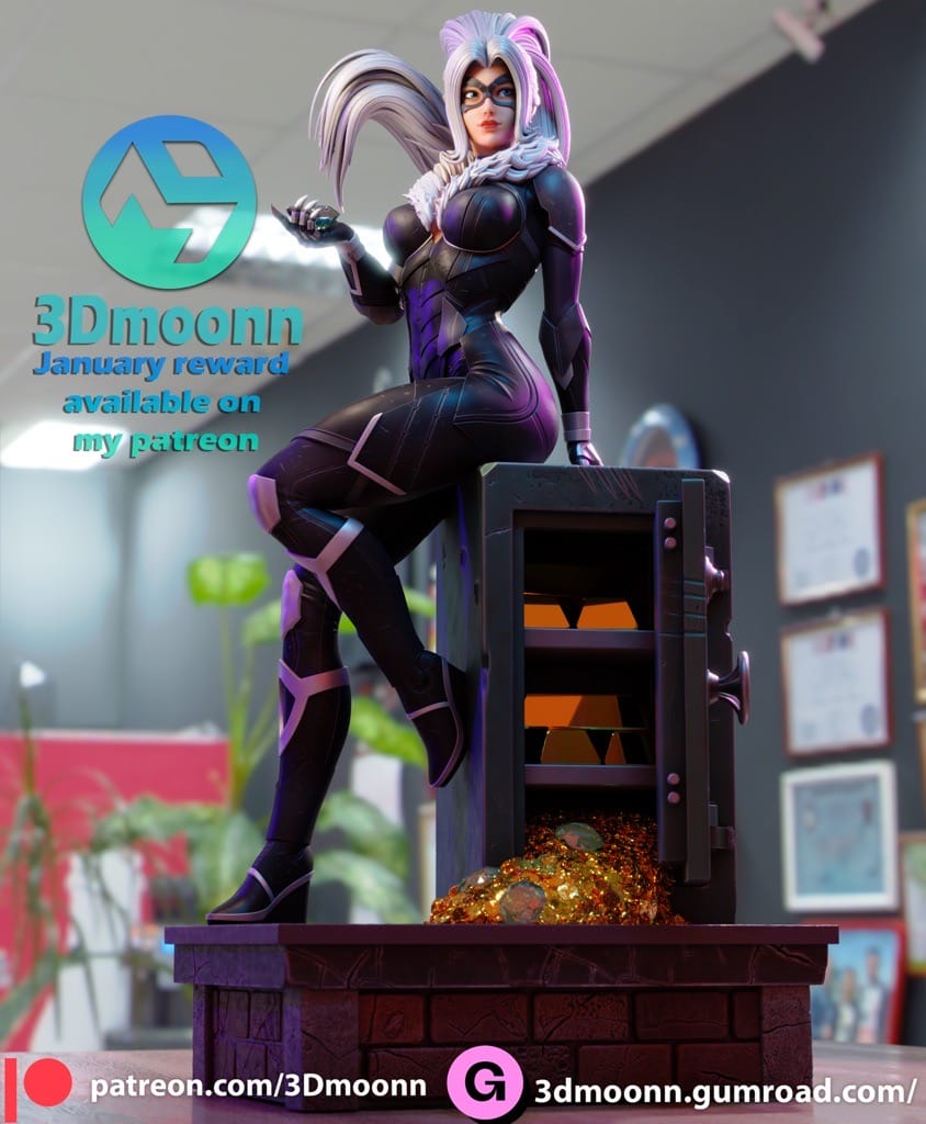 P站图纸印象馆 3Dmoonn 漫威 黑猫 3Dmoonn 漫威 黑猫