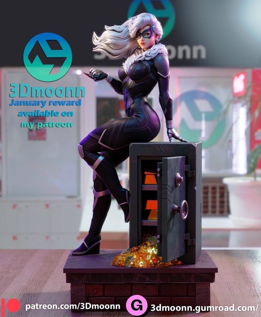 P站图纸印象馆 3Dmoonn 漫威 黑猫 3Dmoonn 漫威 黑猫