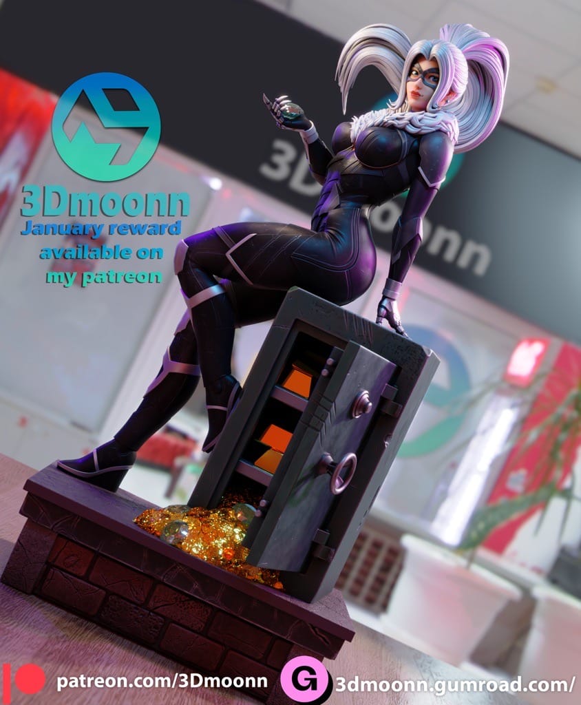 P站图纸印象馆 3Dmoonn 漫威 黑猫 3Dmoonn 漫威 黑猫