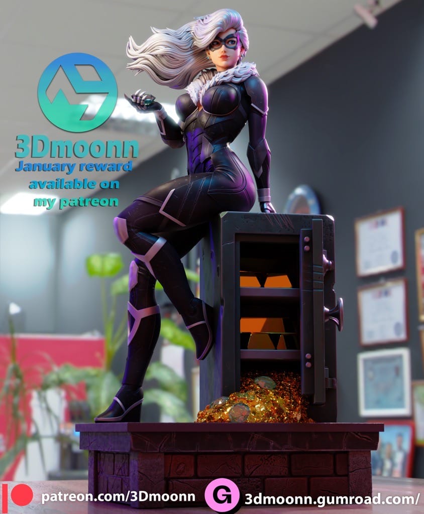 P站图纸印象馆 3Dmoonn 漫威 黑猫 3Dmoonn 漫威 黑猫