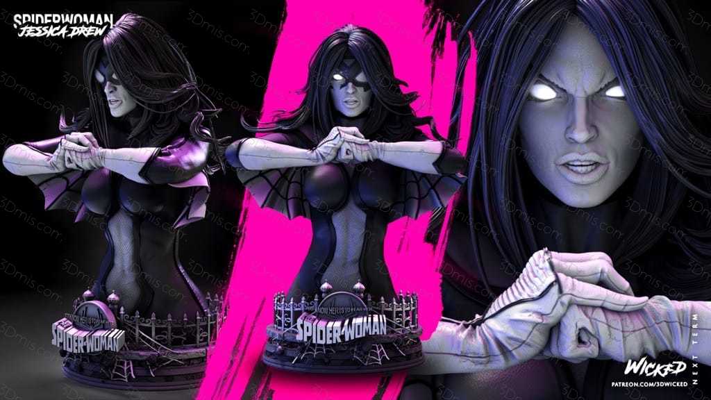 P站图纸印象馆 3DWicked 漫威 蜘蛛女侠 3DWicked 漫威 蜘蛛女侠