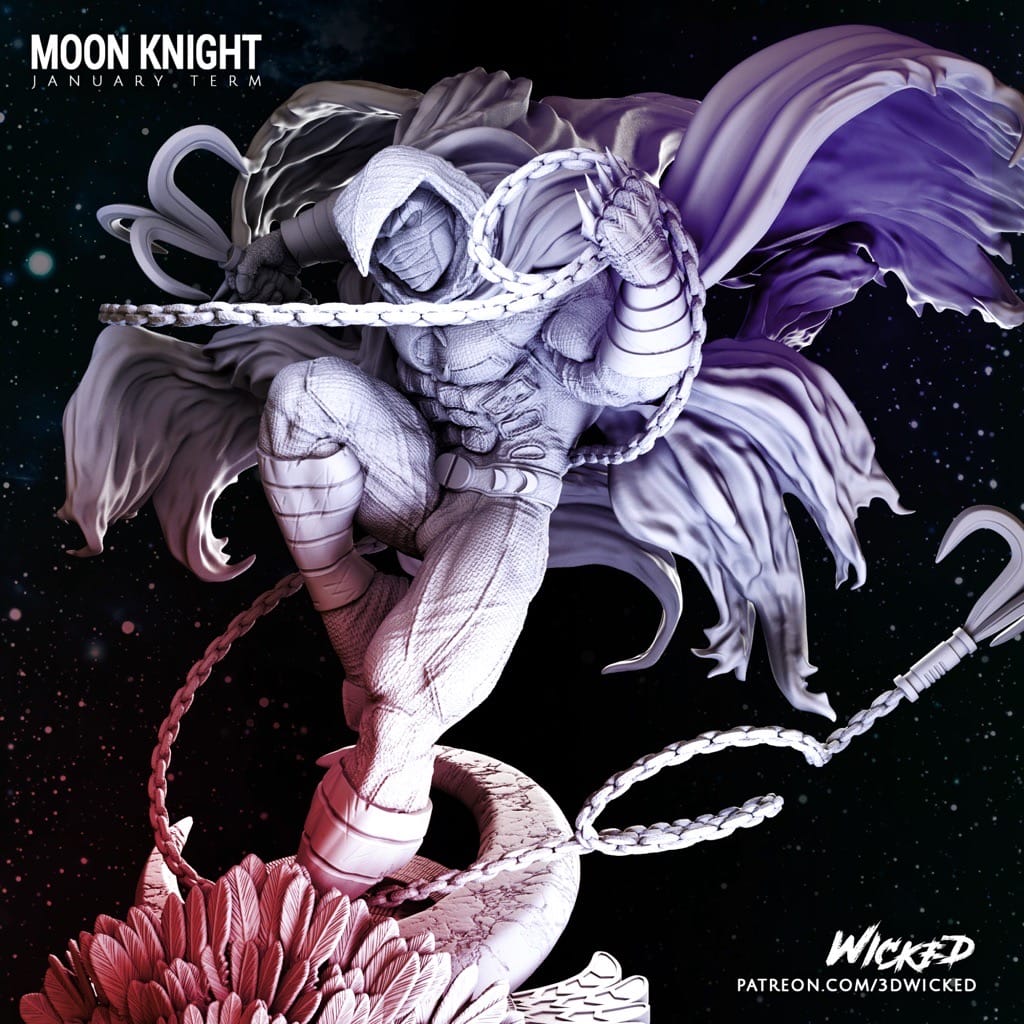 P站图纸印象馆 3DWicked 漫威 月光骑士 3DWicked 漫威 月光骑士