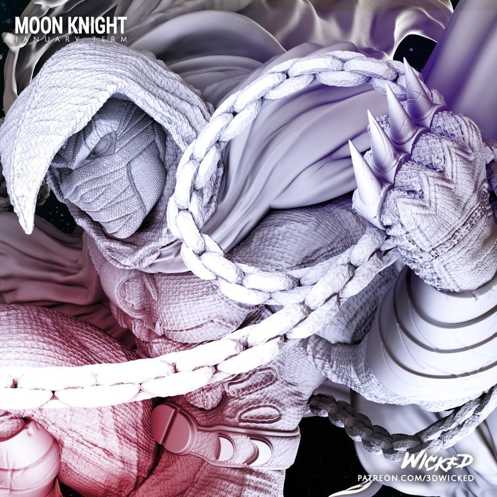 P站图纸印象馆 3DWicked 漫威 月光骑士 3DWicked 漫威 月光骑士