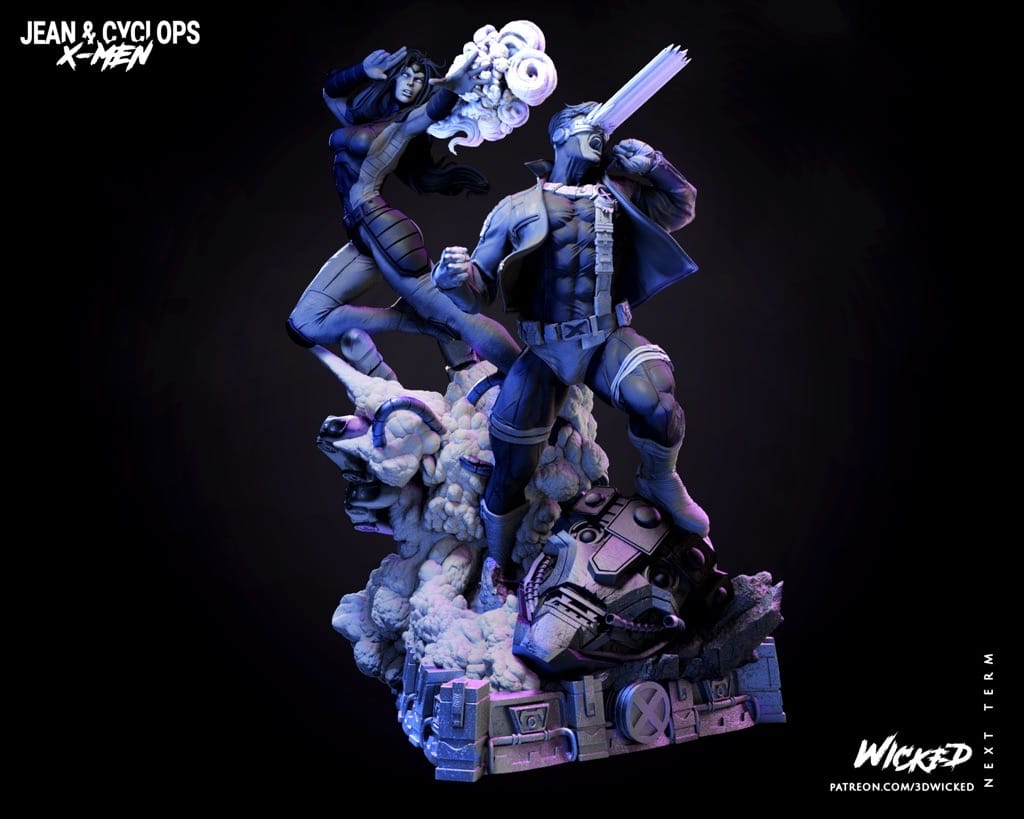 P站图纸印象馆 3DWicked 漫威 X战警 琴·葛蕾和镭射眼 3DWicked 漫威 X战警 琴·葛蕾和镭射眼