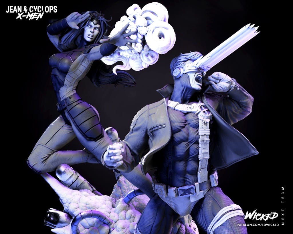 P站图纸印象馆 3DWicked 漫威 X战警 琴·葛蕾和镭射眼 3DWicked 漫威 X战警 琴·葛蕾和镭射眼