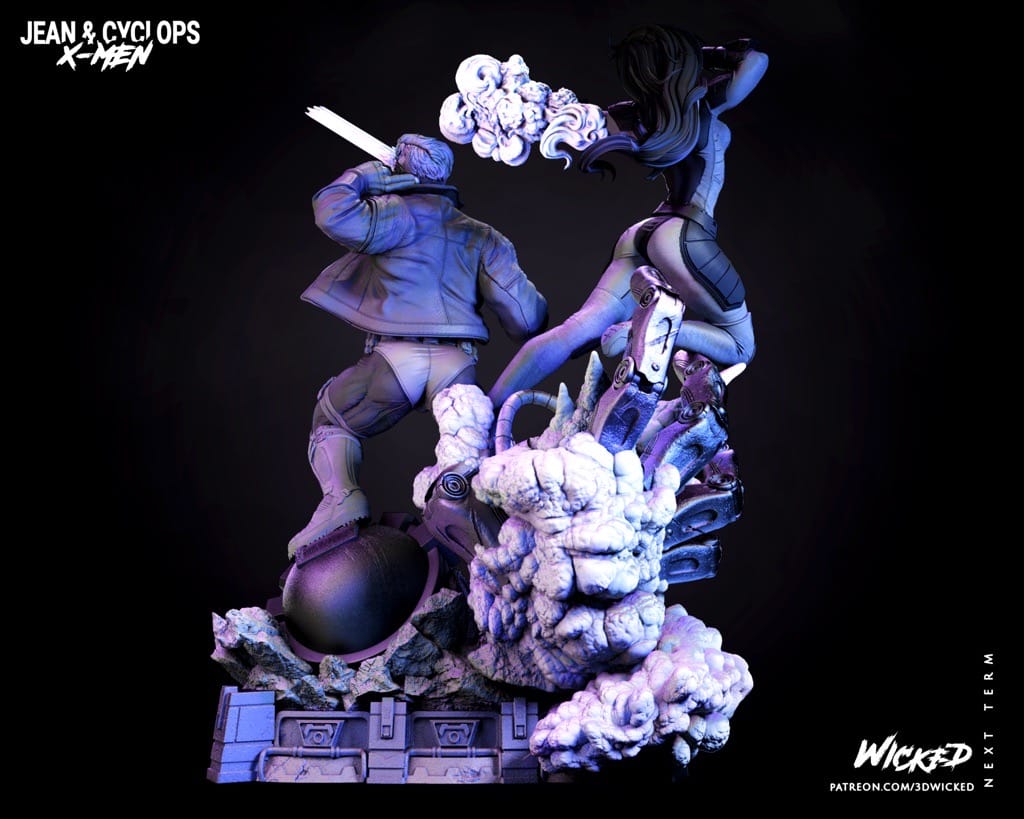 P站图纸印象馆 3DWicked 漫威 X战警 琴·葛蕾和镭射眼 3DWicked 漫威 X战警 琴·葛蕾和镭射眼