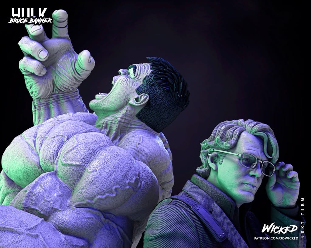 P站图纸印象馆 3DWicked 漫威 绿巨人 布鲁斯·班纳 3DWicked 漫威 绿巨人 布鲁斯·班纳