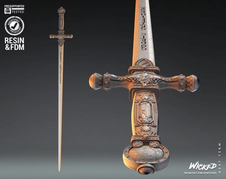 P站图纸印象馆 3DWicked 哈利·波特 格兰芬多宝剑 3DWicked 哈利·波特 格兰芬多宝剑