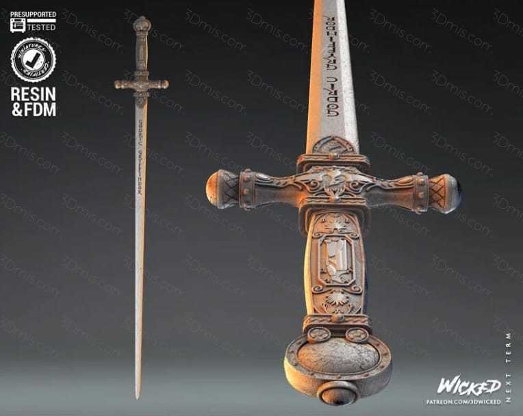 P站图纸印象馆 3DWicked 哈利·波特 格兰芬多宝剑 3DWicked 哈利·波特 格兰芬多宝剑