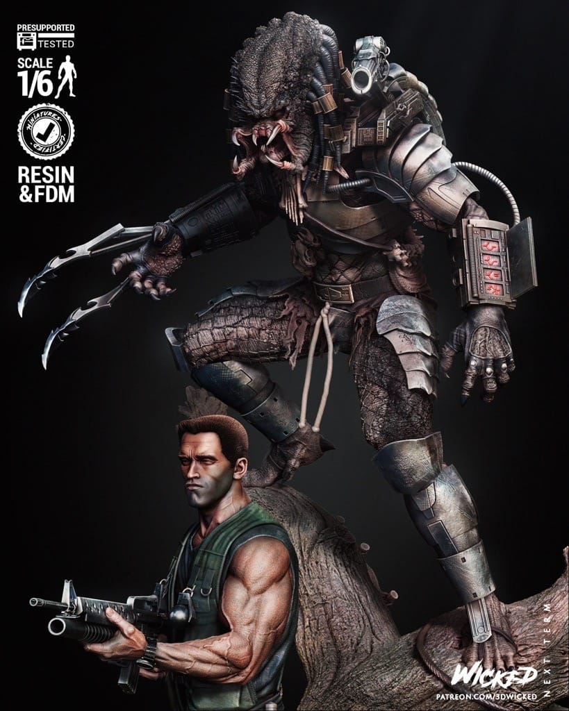 P站图纸印象馆 3DWicked 异形 铁血战士和Dutch 3DWicked 异形 铁血战士和Dutch