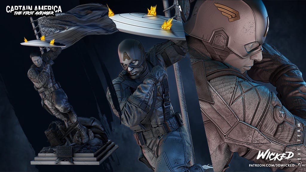 P站图纸印象馆 3DWicked 漫威 复联 美国队长 3DWicked 漫威 复联 美国队长