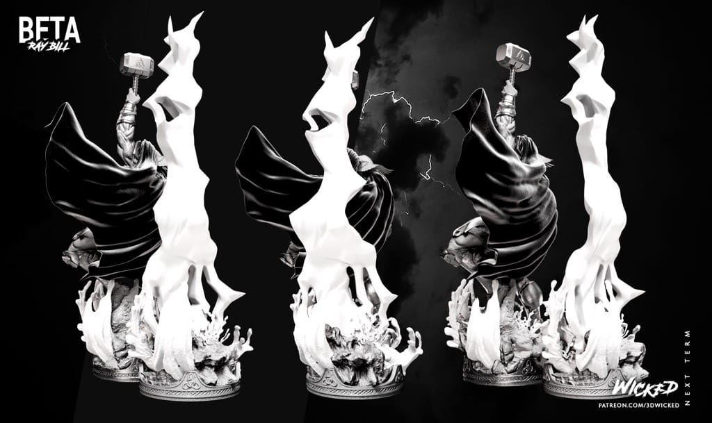 P站图纸印象馆 3DWicked 漫威 马面雷神 3DWicked 漫威 马面雷神