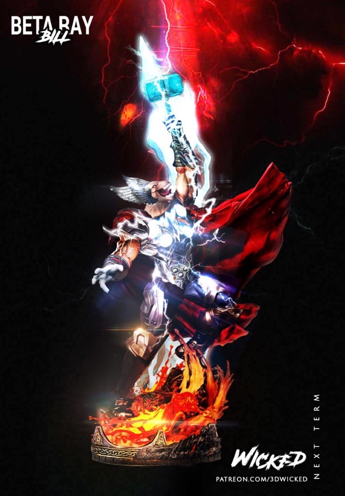 P站图纸印象馆 3DWicked 漫威 马面雷神 3DWicked 漫威 马面雷神