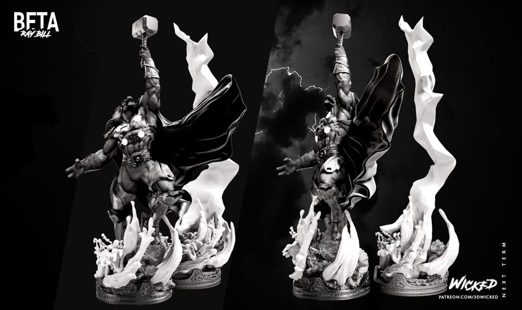 P站图纸印象馆 3DWicked 漫威 马面雷神 3DWicked 漫威 马面雷神