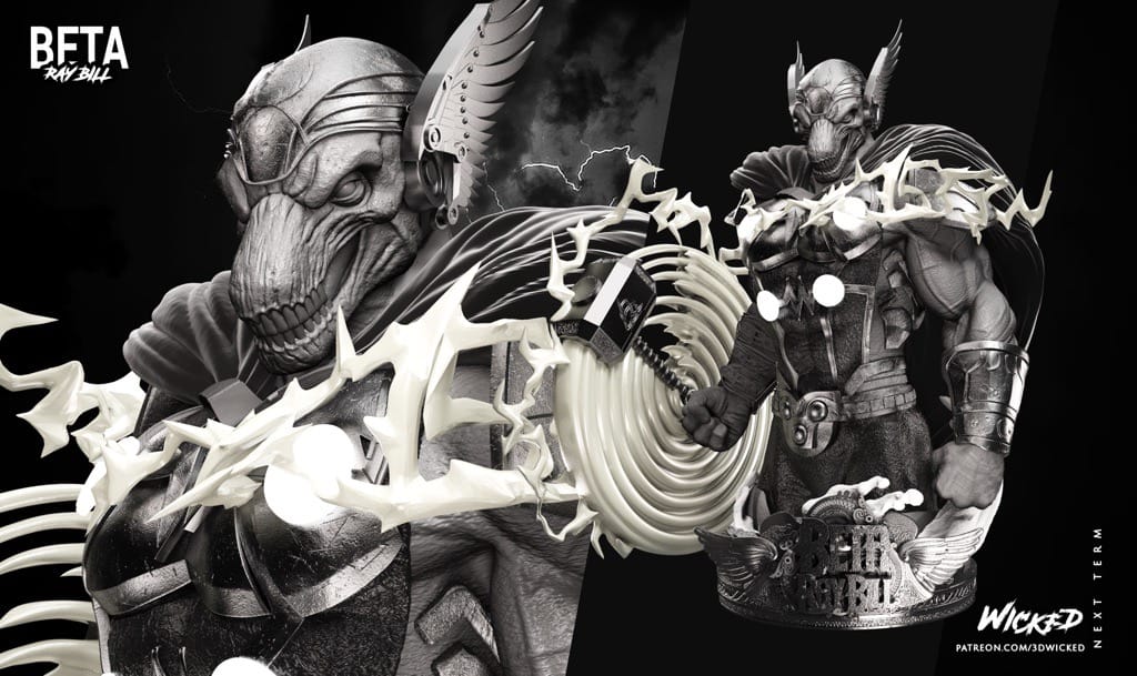 P站图纸印象馆 3DWicked 漫威 马面雷神 3DWicked 漫威 马面雷神