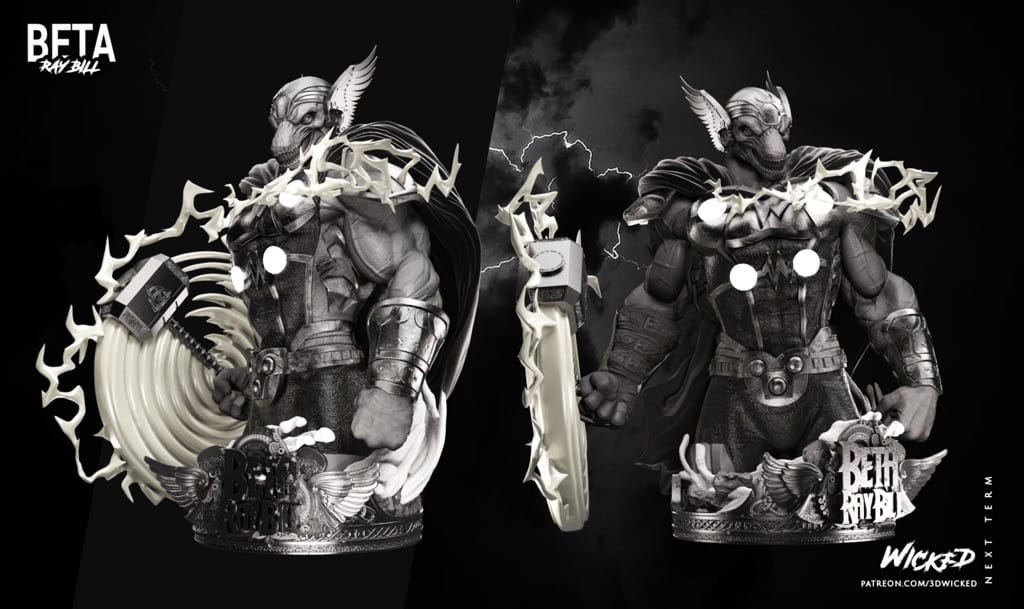 P站图纸印象馆 3DWicked 漫威 马面雷神 3DWicked 漫威 马面雷神