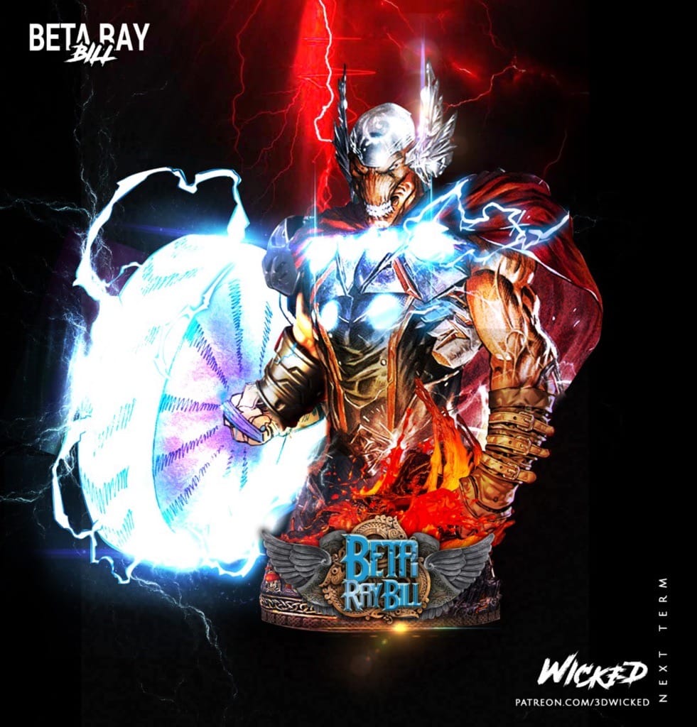 P站图纸印象馆 3DWicked 漫威 马面雷神 3DWicked 漫威 马面雷神