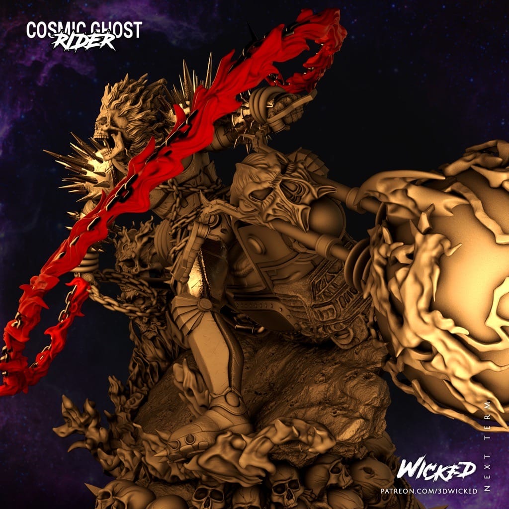 P站图纸印象馆 3DWicked 漫威 恶灵骑士 灵魂战车 3DWicked 漫威 恶灵骑士 灵魂战车
