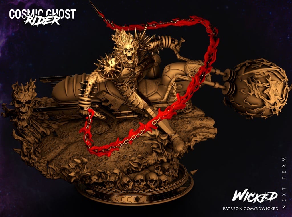 P站图纸印象馆 3DWicked 漫威 恶灵骑士 灵魂战车 3DWicked 漫威 恶灵骑士 灵魂战车