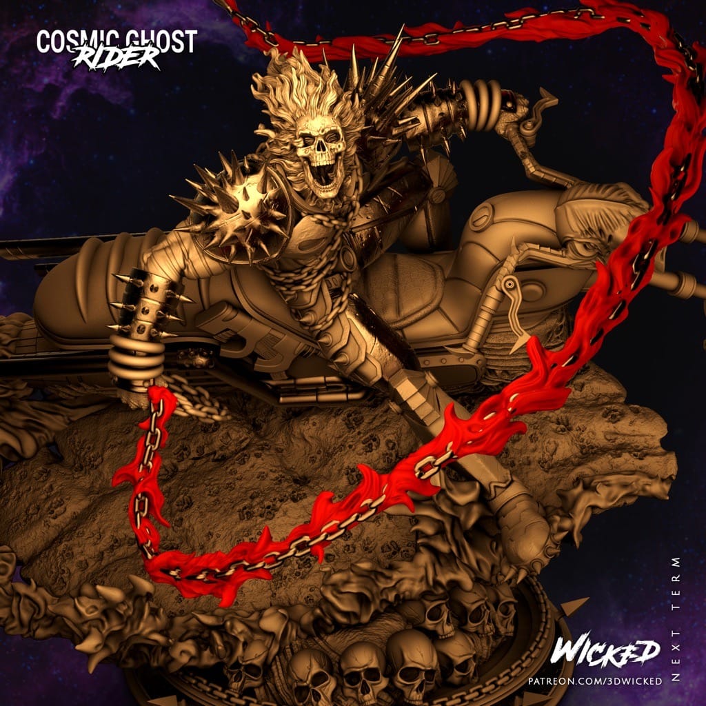 P站图纸印象馆 3DWicked 漫威 恶灵骑士 灵魂战车 3DWicked 漫威 恶灵骑士 灵魂战车