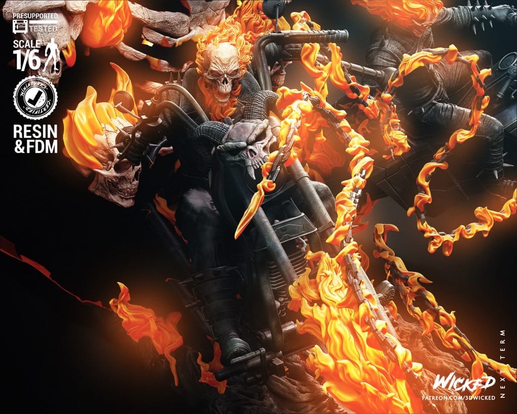 P站图纸印象馆 3DWicked 漫威 恶灵骑士 3DWicked 漫威 恶灵骑士