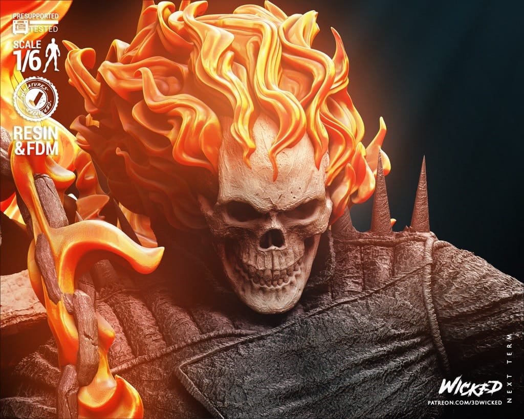 P站图纸印象馆 3DWicked 漫威 恶灵骑士 3DWicked 漫威 恶灵骑士