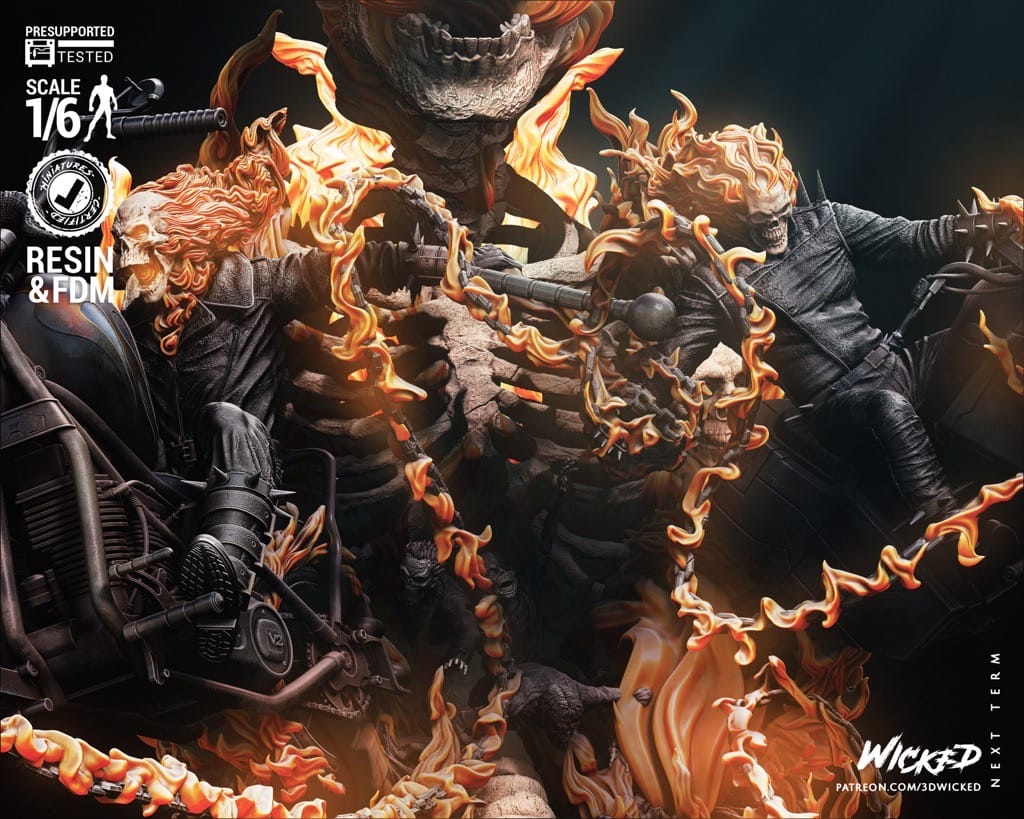 P站图纸印象馆 3DWicked 漫威 恶灵骑士 3DWicked 漫威 恶灵骑士