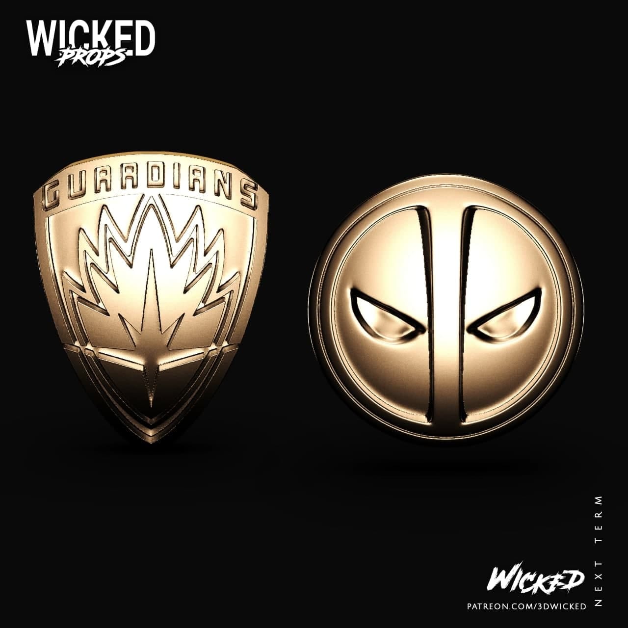 P站图纸印象馆 3DWicked 漫威 死侍 监护人徽章 3DWicked 漫威 死侍 监护人徽章