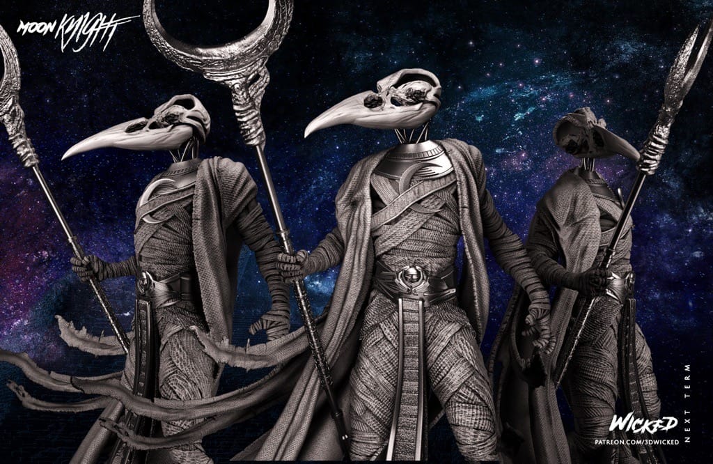 P站图纸印象馆 3DWicked 漫威 月光骑士 孔苏 3DWicked 漫威 月光骑士 孔苏