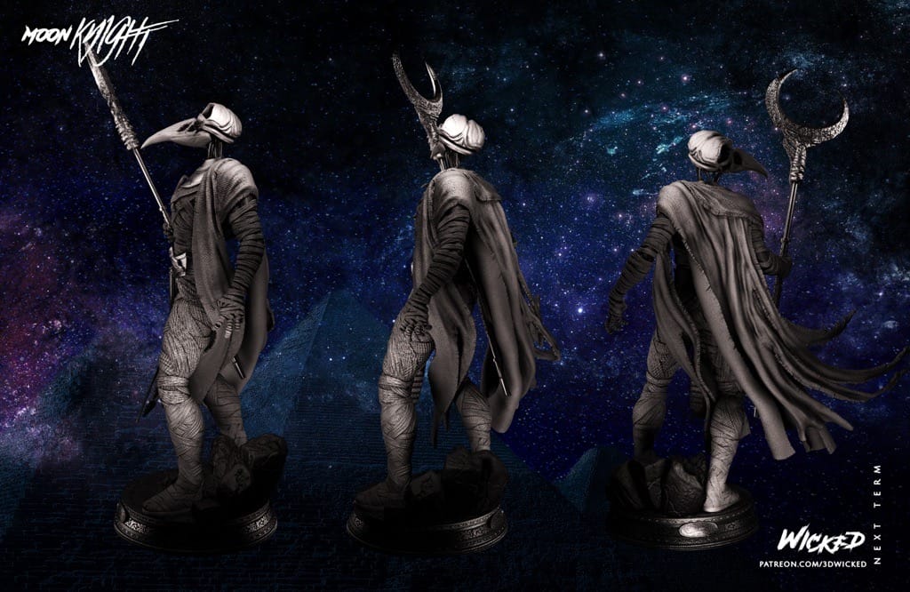 P站图纸印象馆 3DWicked 漫威 月光骑士 孔苏 3DWicked 漫威 月光骑士 孔苏