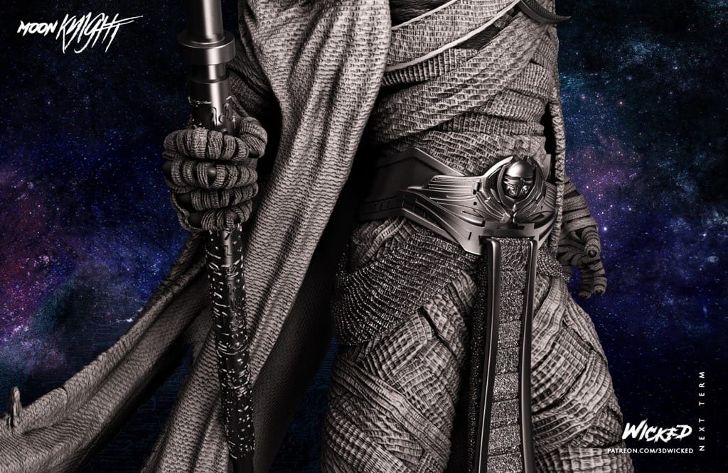 P站图纸印象馆 3DWicked 漫威 月光骑士 孔苏 3DWicked 漫威 月光骑士 孔苏